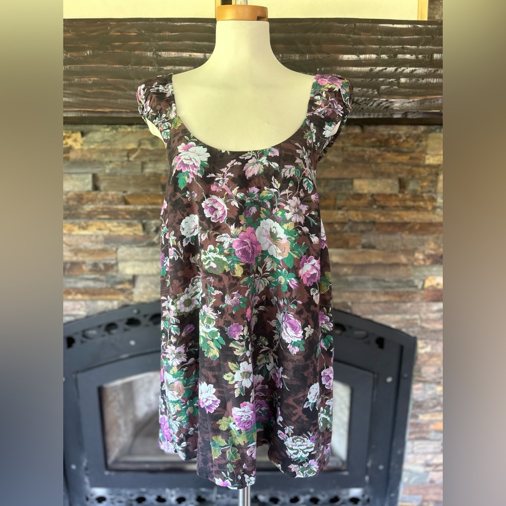 Free People Boho Multi Floral Mini Dress Small NWT